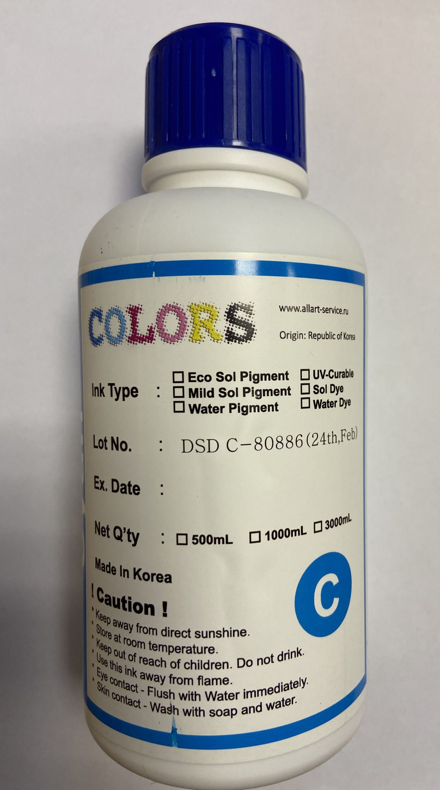 DSD-C-0.5L Сувенирные чернила Colors DSD, C (голубой) 0,5 л, Корея - АТРИС-М